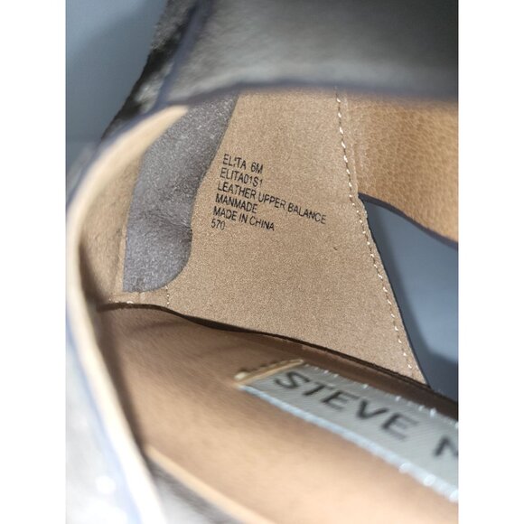Steve Madden Elita Block Heels Women Sz 6M Leather Strappy Gray Office Workwear - Picture 7 of 7